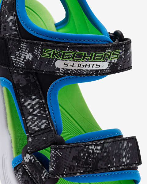 Skechers Sola Glow Sandal  -  Aquatastic Büyük Erkek Çocuk Siyah Işıklı Sandalet 401672L BBLM-8