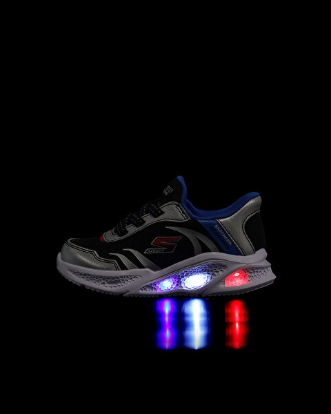 Skechers Skechers Meteor-lights - Brisk-beams Küçük Erkek Çocuk Gri Işıklı Spor Ayakkabı 403848N SLB-9