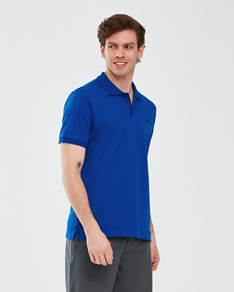 Skechers Polo Shirt M Short Sleeve Erkek Mavi Polo Yaka Tshirt S211800-403-2