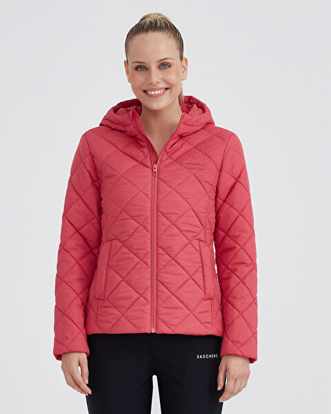 Skechers W Capitone Hooded Jacket Kadın Kırmızı Mont S212001-600