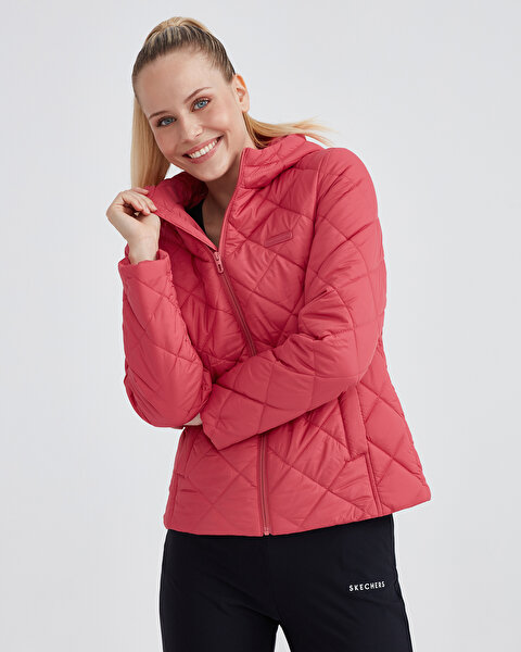 Skechers W Capitone Hooded Jacket Kadın Kırmızı Mont S212001-600-6