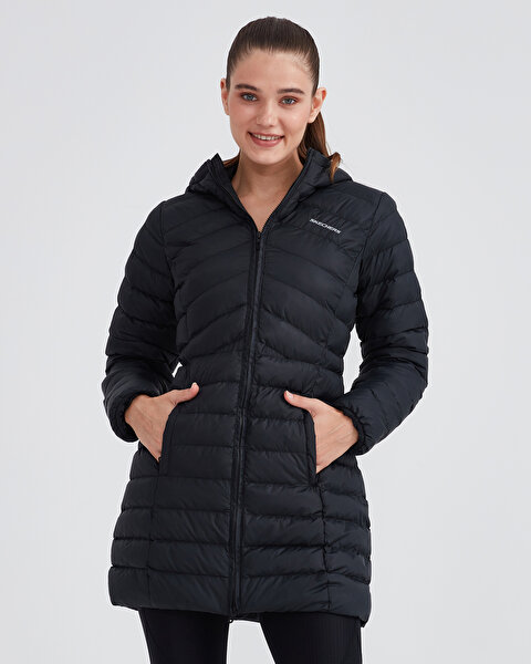 Skechers W Essential Maxi Length Hooded Jacket Kadın Siyah Mont S212005-001-3