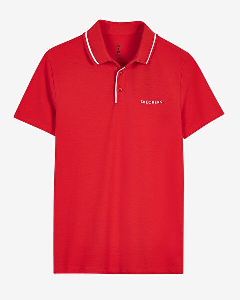 Skechers Polo M Short Sleeve Polo Erkek Kırmızı Polo Yaka Tshirt S212224-600-3