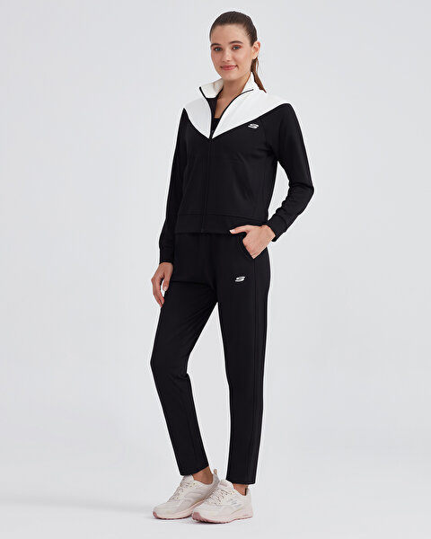Skechers W Micro Collection Colorblock Suit Kadın Siyah Eşofman Takımı S212251-001-5