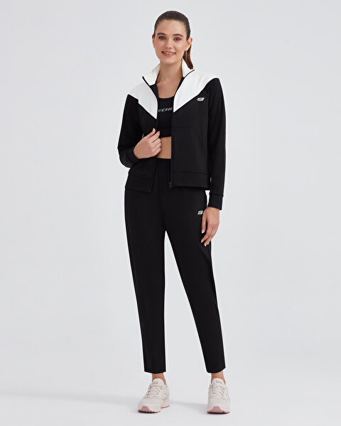 Skechers W Micro Collection Colorblock Suit Kadın Siyah Eşofman Takımı S212251-001-3