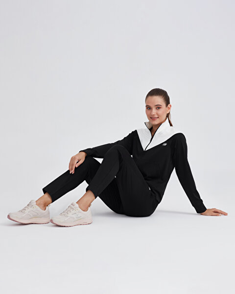 Skechers W Micro Collection Colorblock Suit Kadın Siyah Eşofman Takımı S212251-001-4