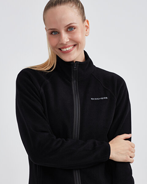 Skechers W Turtle Neck Full Zip Polar Kadın Siyah Polar S212935-001-5