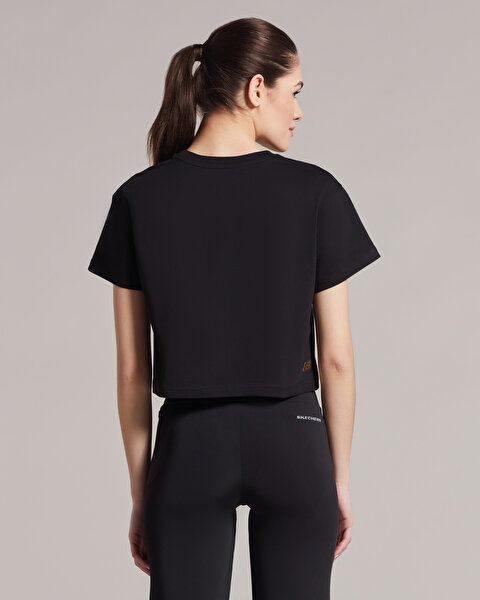 Skechers W Graphic Tee Shiny Logo T-shirt Kadın Siyah Tshirt S221460-001-2