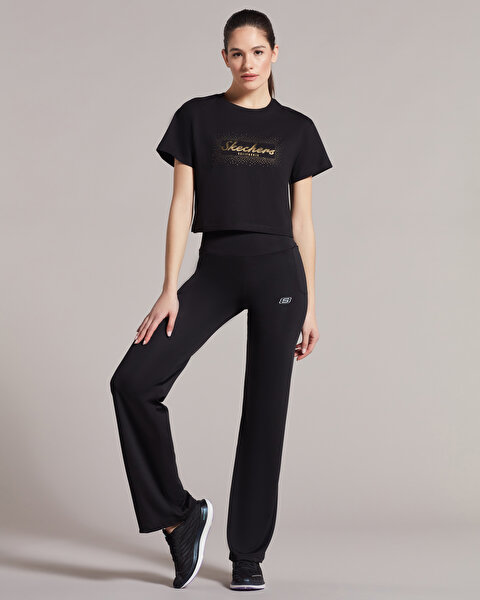 Skechers W Graphic Tee Shiny Logo T-shirt Kadın Siyah Tshirt S221460-001-1