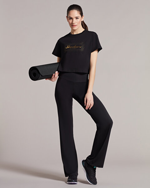 Skechers W Graphic Tee Shiny Logo T-shirt Kadın Siyah Tshirt S221460-001-3