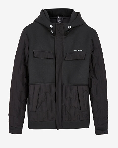 Skechers M Outerwear Padded Jacket Erkek Siyah Mont S222072-001-4