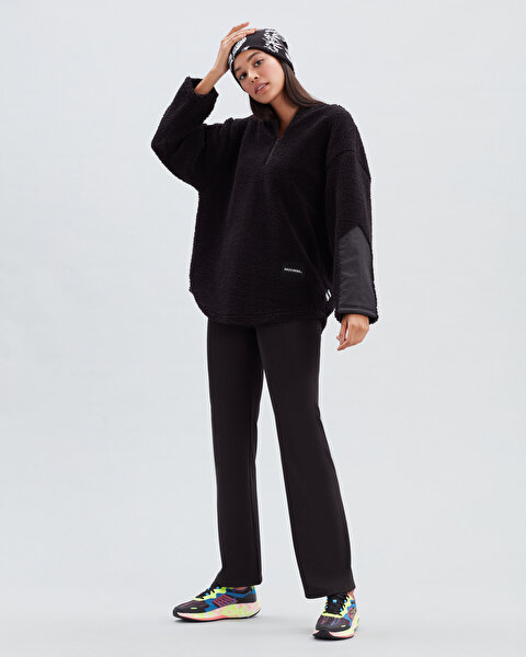 Skechers W Outdoor Fleece Hz Sherpa Sweatshirt Kadın Siyah Sweatshirt S222160-001