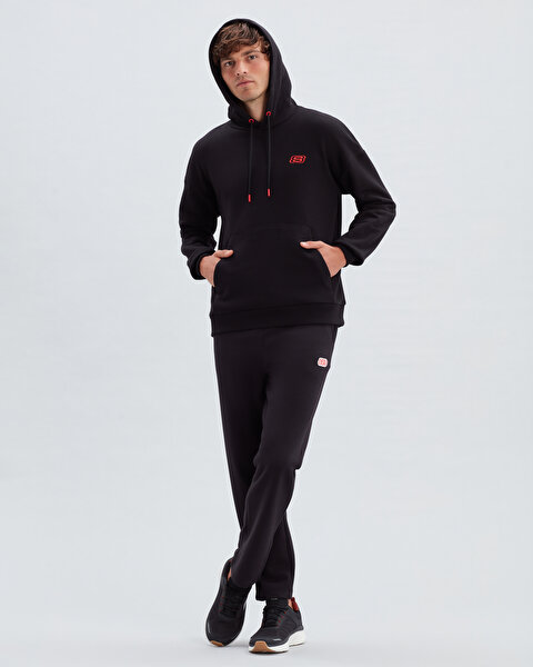 Skechers Mid Weight Fleece M Hoodie Sweatshirt Erkek Siyah Sweatshirt S222162-001-1