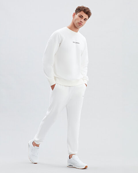 Skechers M Heavy Weight Fleece Jogger Sweatpant Erkek Beyaz Eşofman Altı S222174-102