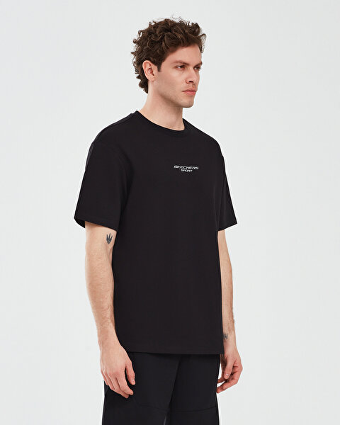 Skechers M Graphic Tee Reflect Logo Oversize T-shirt Erkek Siyah Tshirt S231094-001-2