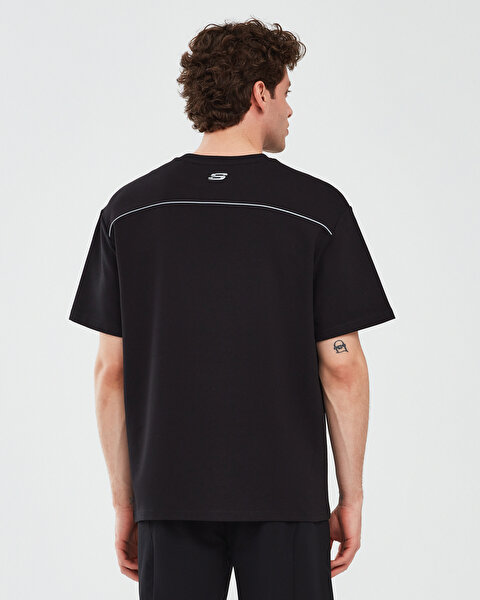 Skechers M Graphic Tee Reflect Logo Oversize T-shirt Erkek Siyah Tshirt S231094-001-3