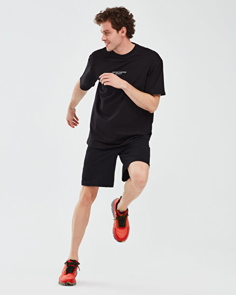 Skechers M Graphic Tee Reflect Logo Oversize T-shirt Erkek Siyah Tshirt S231094-001-5