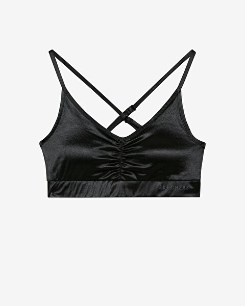 Skechers W Performance Coll. Shinny Detailed Mid Support Bra Kadın Siyah Sporcu Sütyeni S231187-001-5
