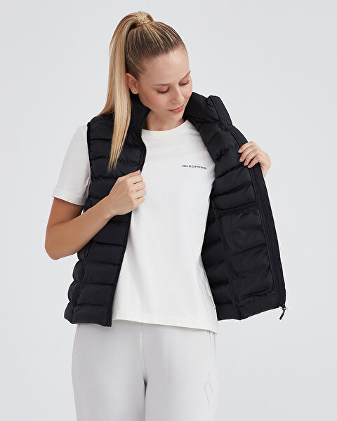 Skechers W Outerwear Padded Vest Kadın Siyah Yelek S231239-001-5