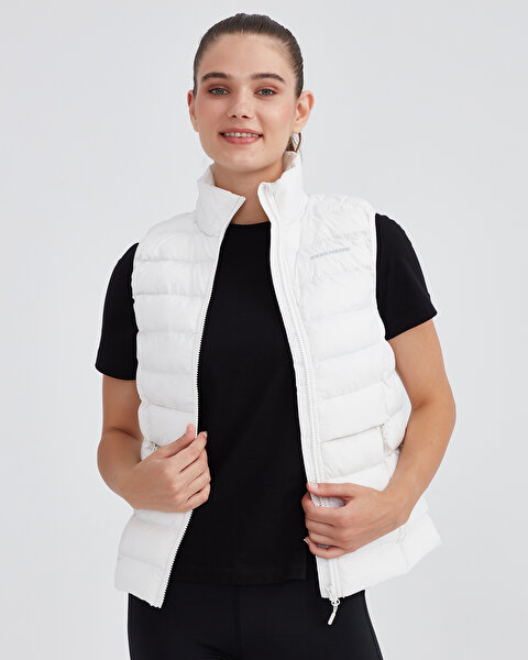 Skechers W Outerwear Padded Vest Kadın Beyaz Yelek S231239-100-5