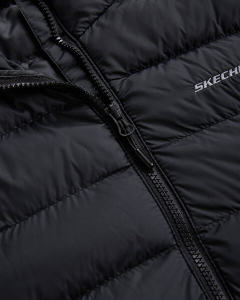 Skechers W Outerwear Pop Up Detailed Padded Jacket Kadın Siyah Mont S231240-001-10