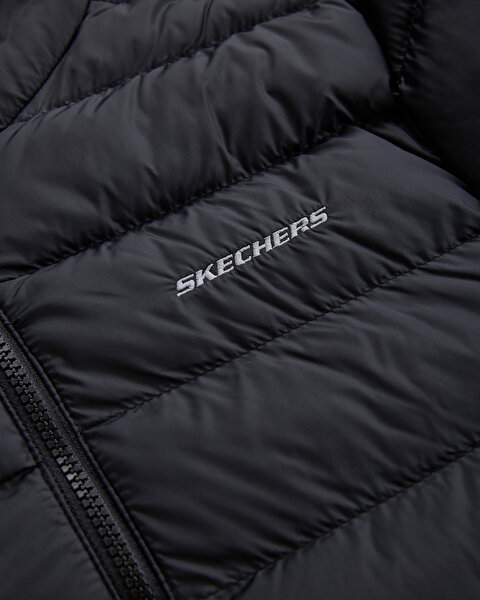 Skechers W Outerwear Pop Up Detailed Padded Jacket Kadın Siyah Mont S231240-001-9