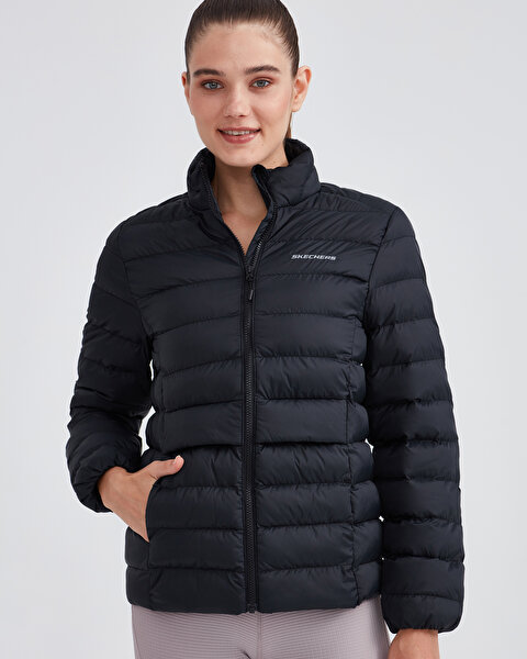 Skechers W Outerwear Pop Up Detailed Padded Jacket Kadın Siyah Mont S231240-001-3