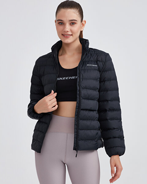 Skechers W Outerwear Pop Up Detailed Padded Jacket Kadın Siyah Mont S231240-001-5