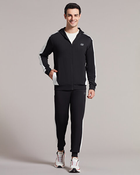 Skechers M 2Xi-lock Diagonal Fleece Suit Track Suit Erkek Siyah Eşofman Takımı S231450-001-4