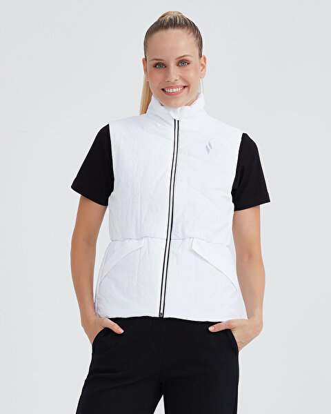 Skechers W Outerwear Padded Vest Kadın Beyaz Yelek S232039-100-3