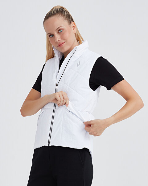 Skechers W Outerwear Padded Vest Kadın Beyaz Yelek S232039-100-6
