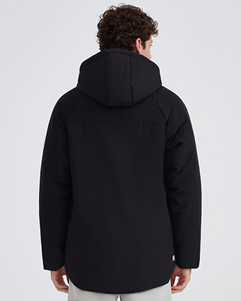 Skechers M Outerwear Padded Jacket Erkek Siyah Mont S232053-001-4
