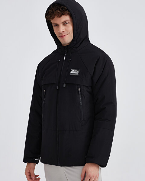 Skechers M Outerwear Padded Jacket Erkek Siyah Mont S232053-001-3