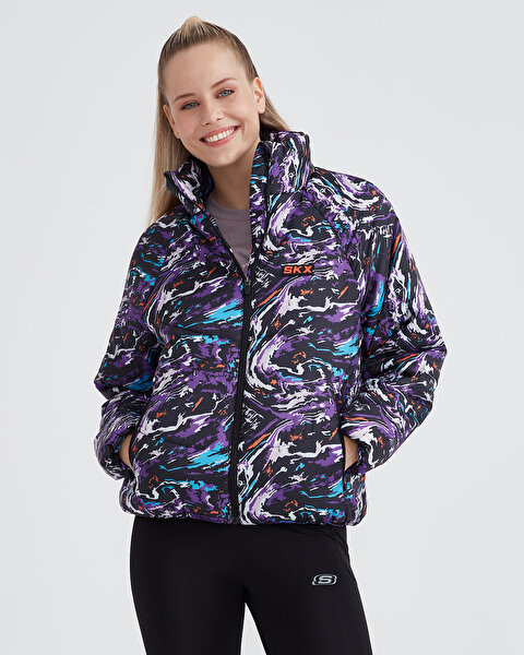 Skechers W Outerwear Padded Jacket Kadın Gri Mont S232069-003-4