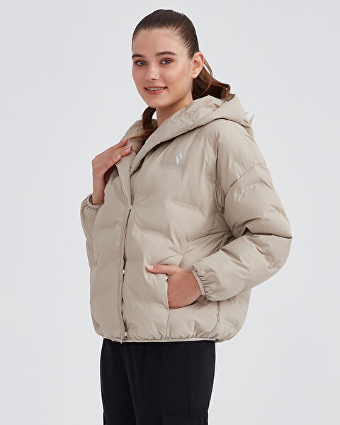 Skechers W Outerwear Padded Jacket Kadın Bej Mont S232082-043-5