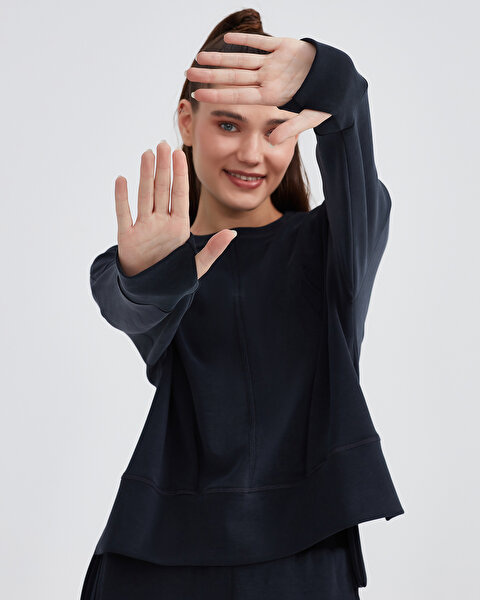 Skechers W Soft Touch Crew Neck Sweatshirt Kadın Siyah Sweatshirt S232186-001-3