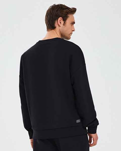Skechers M Essential Crew Neck Sweatshirt Erkek Siyah Sweatshirt S232234-001-3