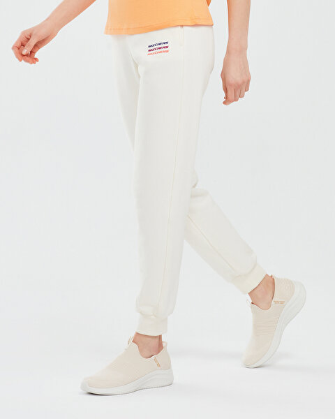 Skechers Essential W Jogger Sweatpant Kadın Beyaz Eşofman Altı S232238-102-1
