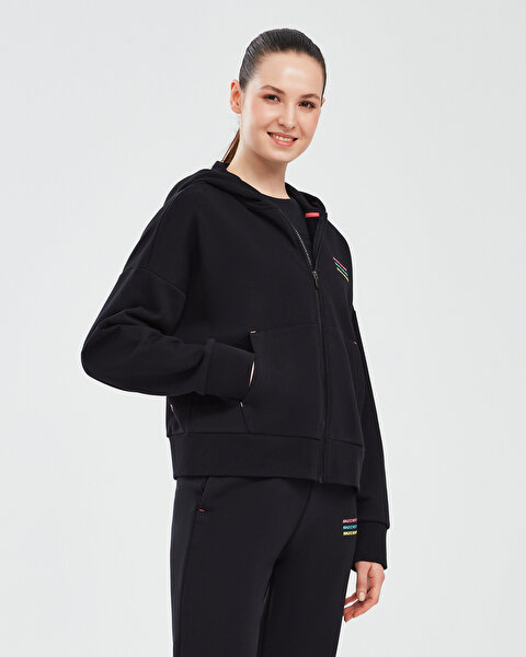 Skechers Essential W Full Zip Hoodie Sweatshirt Kadın Siyah Sweatshirt S232242-001-A-2
