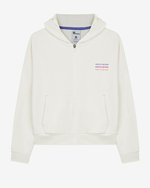 Skechers Essential W Full Zip Hoodie Sweatshirt Kadın Beyaz Sweatshirt S232242-102-6