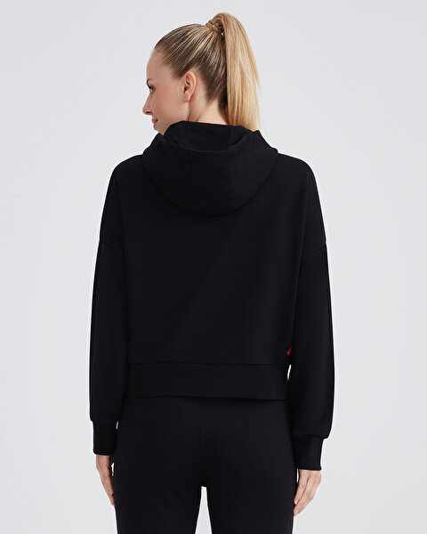 Skechers W Essential Hoodie Sweatshirt Kadın Siyah Sweatshirt S232243-001-2