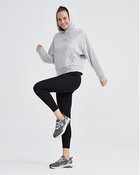 Skechers W Essential Hoodie Sweatshirt Kadın Gri Sweatshirt S232243-036-2