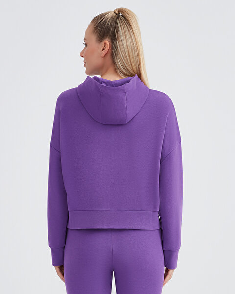 Skechers W Essential Hoodie Sweatshirt Kadın Mor Sweatshirt S232243-499-4