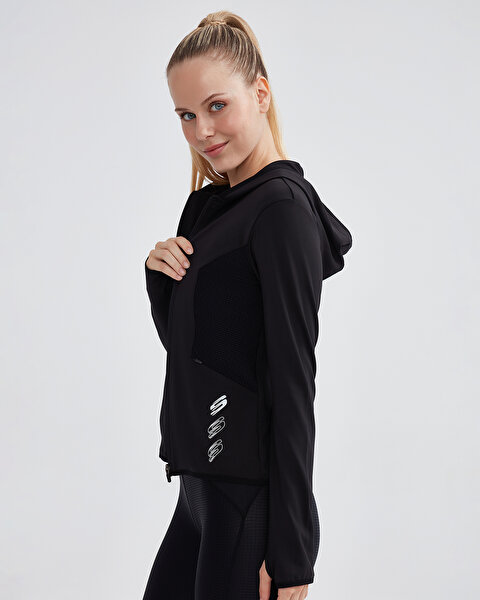 Skechers W Performance Coll. Full Zip Sweatshirt Kadın Siyah Sweatshirt S232270-001-3