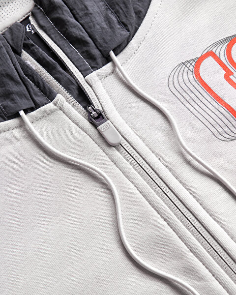 Skechers M Lw Fleece Full Zip Hoodie Sweatshirt Erkek Gri Fermuarlı Eşofman Üstü S232279-032-5