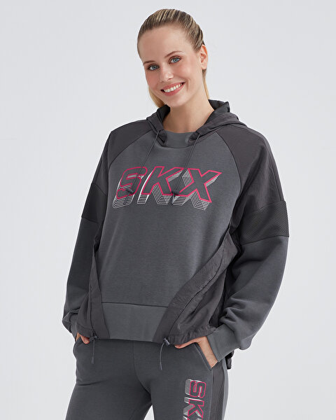 Skechers W Lw Fleece Hoodie Sweatshirt Kadın Gri Sweatshirt S232284-040