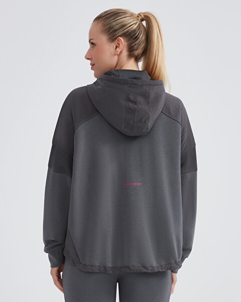 Skechers W Lw Fleece Hoodie Sweatshirt Kadın Gri Sweatshirt S232284-040-4