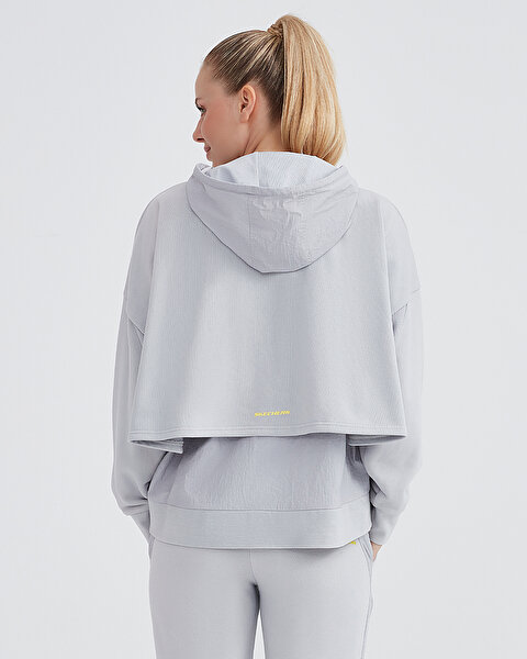 Skechers W Lw Fleece Full Zip Hoodie Sweatshirt Kadın Gri Sweatshirt S232287-032-4