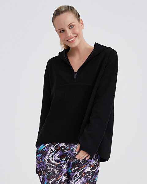 Skechers W Outdoor Fleece Half Zip Sherpa Kadın Siyah Sweatshirt S232297-001-3