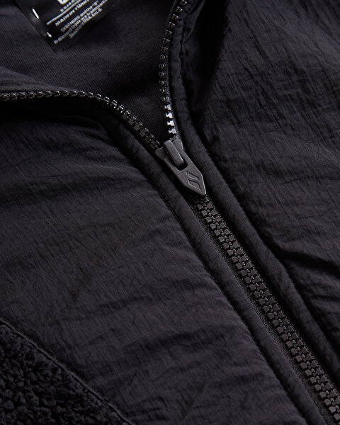 Skechers W Outdoor Fleece Half Zip Sherpa Kadın Siyah Mont S232298-001-9